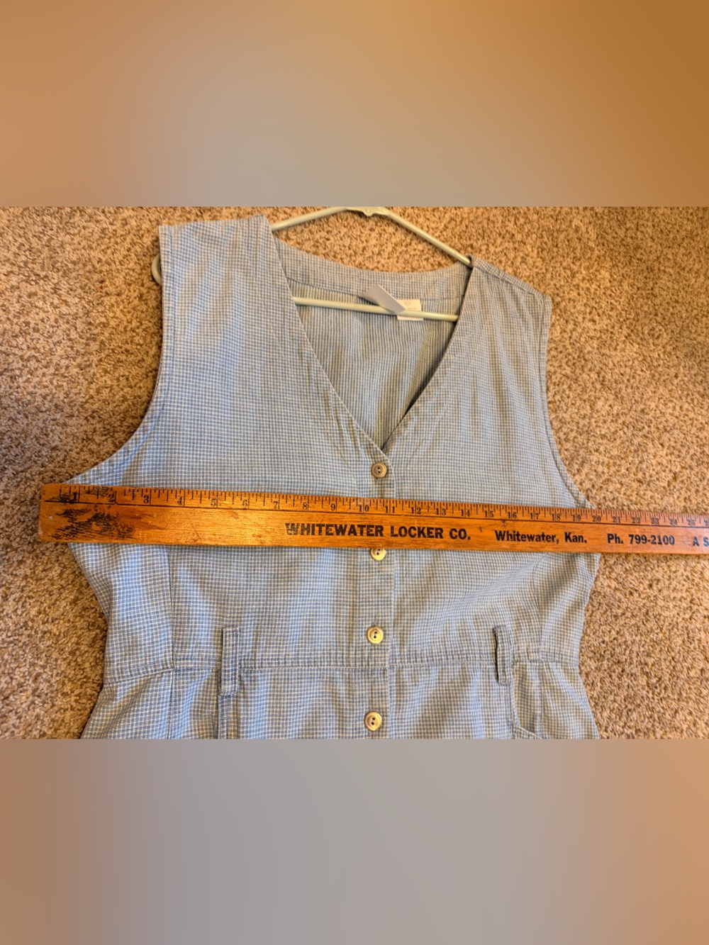 Vintage Women’s Checkered Denim Dress - Picture 2 of 6